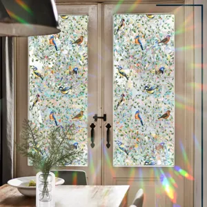 Rainbow window film suncatcher static cling glass sticker for home privacy decoration.