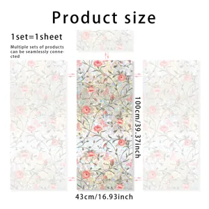 Decorative colorful glass window sticker static cling floral suncatcher prism film 43x100cm