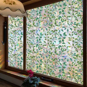 Stained glass window film sun catcher rainbow static clinging sticker for home decor