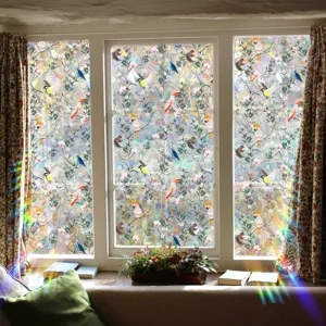 Decorative rainbow window film sun catcher static cling sticker for home glass decoration 3D