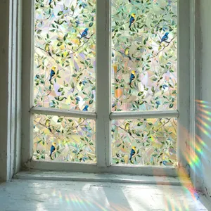 Colorful suncatcher window sticker prism rainbow static glass film for home decor 80cm
