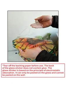 Colorful sunflower stained glass window sticker electrostatic sun protection glass film.