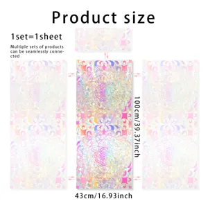 Rainbow window film static glass sticker holographic privacy sticker 43x100cm for home decor