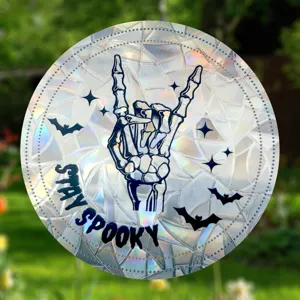 Αυτοκόλλητο ηλιακός συλλέκτης Halloween με σχέδιο σκελετού και νυχτερίδες διακόσμησης.