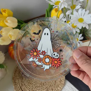 Γυάλινο αυτοκόλλητο παραθύρου Halloween ολογραφικό φάντασμα διακόσμηση σπιτιού δώρο