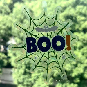 Αυτοκόλλητο παραθύρου Halloween παγίδα ήλιου πρίσμα λέιζερ νυχτερίδα αράχνη