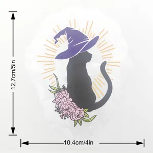 Halloween Μαύρη Γάτα Μάγισσα Suncatcher Αυτοκόλλητο Παραθύρου Laser Πρίσμα Διακόσμηση