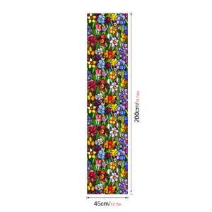 Stained glass window film floral pattern decorative privacy glass sticker 45x200cm