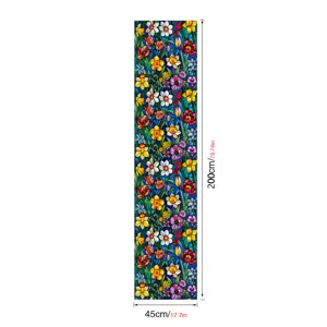 Stained glass window film static floral decorative privacy sticker for home glass door 45x200cm