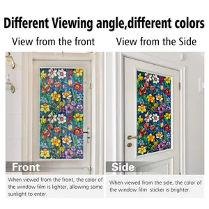 Stained glass window film floral pattern decorative privacy window sticker for home