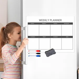 Magnetischer Wochenplaner Whiteboard Kalender für Kühlschrank mit Stiften und Radiergummis