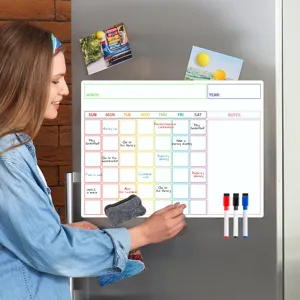 Magnetischer abwischbarer Kalender für Kühlschrank Monatsplaner Whiteboard Set mit Stiften.