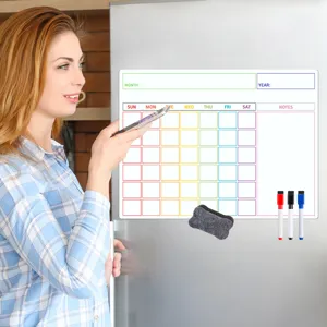 Magnetischer Kühlschrank Kalender Whiteboard Monatsplaner Notiztafel mit Stiften und Löscher.