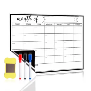 Magnetischer Monatskalender Whiteboard für Kühlschrank mit Trockenlöschmarkern und Radierer.