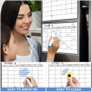 Magnetischer Monatskalender Whiteboard für Kühlschrank Planer Notiztafel Terminplaner Memo