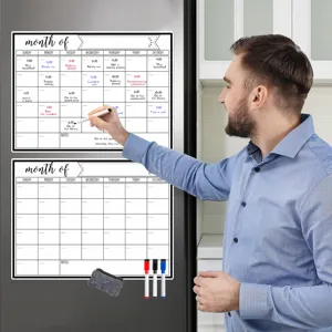 Magnetischer Kühlschrank Kalender Monatsplaner Whiteboard Tafel mit Stiften und Radierer.