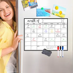 Magnetischer Monatskalender Whiteboard Planer für Kühlschrank mit Stiften und Radiergummi.