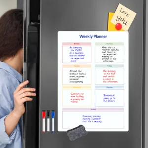 Magnetischer Wochenplaner für den Kühlschrank mit Stiften und Radiergummi für die Planung