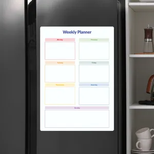 Magnetischer Wochenplaner Kühlschrank Whiteboard Trocken abwischbarer Kalender für Küche