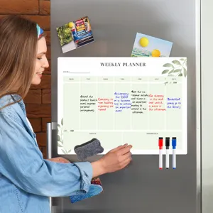 Magnetischer Wochenplaner Whiteboard für Kühlschrank Dry Erase Kalender mit Stiften