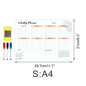 Magnetischer Wochenplaner Whiteboard Set mit 3 Stiften für Kühlschrank und Notizen.