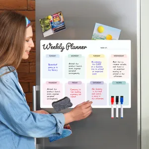 Magnetischer Wochenplaner Whiteboard Kühlschrank Kalender Memoboard mit Stiften und Radierer.