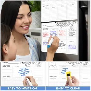 Magnetischer Kühlschrank Wochenkalender Planer Tafel für Küche Organisation und tägliche Notizen.