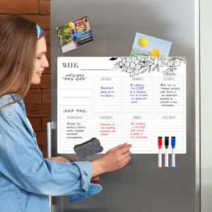 Magnetischer Wochenplaner Whiteboard für Kühlschrank, abwischbarer Kalender mit Stiften