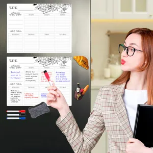 Magnetischer Wochenkalender für Kühlschrank, weißes Notizboard und Terminplaner Notizen