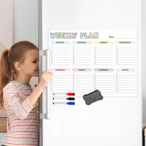 Magnetischer wöchentlicher Planer Kühlschrank Whiteboard mit Markern und Radiergummi