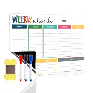 Magnetischer Wochenplaner für den Kühlschrank Whiteboard Notizblock mit Stiften.