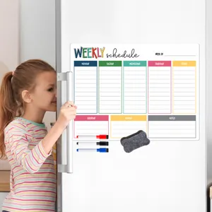 Magnetischer Wochenplaner für den Kühlschrank, abwischbarer Kalender Notizblock für Küche.