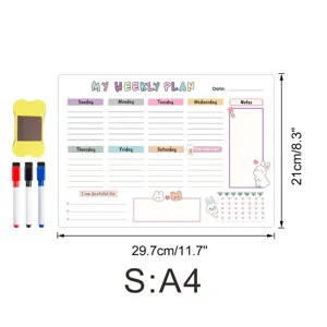 Magnetischer Wochenplaner Whiteboard Set mit Stiften, A4 Kühlschrank Notiztafel Erinnerung.