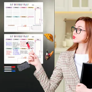 Magnetischer Wochenkalender Whiteboard für Kühlschrank, Notiztafel mit Stiften und Radiergummi.