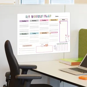 Magnetischer Wochenplaner mit süßem Hasen-Design, trocken abwischbarer Kalender.