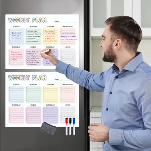 Magnetischer Wochenplaner Whiteboard für Kühlschrank mit Markern und Radierer für Alltag