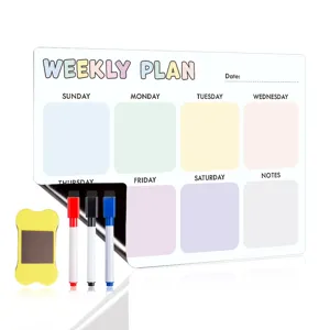 Magnetischer Wochenplaner mit Whiteboard-Markern und Radierer für den Kühlschrank.