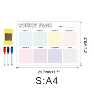 Magnetischer Wochenplaner A4 Whiteboard Trockenabwischbar Kalender Tafel Mit Stiften Und Radierer