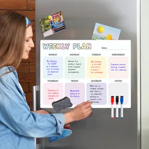 Magnetischer Wochenplaner Whiteboard für Kühlschrank, trocken abwischbarer Terminplaner.