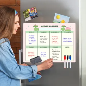 Magnetischer Wochenplaner für den Kühlschrank mit Markern und Radierer Detailansicht