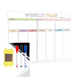 Magnetischer Wochenplaner Whiteboard mit Stiften und Radierer für Kühlschrank Notizen.