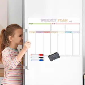 Magnetischer Wochenplaner Whiteboard für Kühlschrank mit Stiften und Radiergummi Notizen.