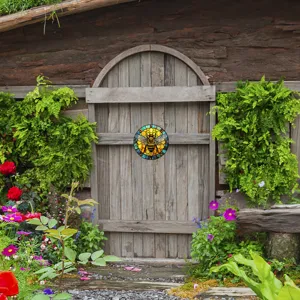 Adorno colgante de abeja de vidrio para jardín, decoración de pared exterior.