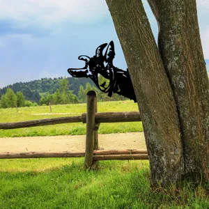 Metal goat tree silhouette stake outdoor garden metal art decorative ornament item