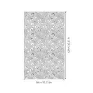 Gedetailleerd overzicht van matte glasfolie met retro wervelpatroon, maat 60x100cm statische.