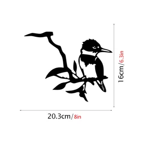 Black metal bird garden stake silhouette outdoor yard art decoration 16x20cm size