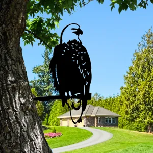 Metal eagle garden stake silhouette tree art outdoor yard metal decoration ornament piece