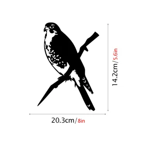 Metal bird garden stake silhouette outdoor yard art tree decoration, black metal animal ornament.