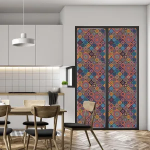 Kleurrijke mandala retro glasraamfolie statisch klevende PVC sticker voor inrichting