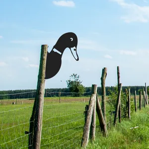 Metal duck garden stake outdoor decorative yard art silhouette animal lawn ornament fence decor